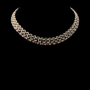 Elegant Vintage Silver-tone Intricate Chain Necklace